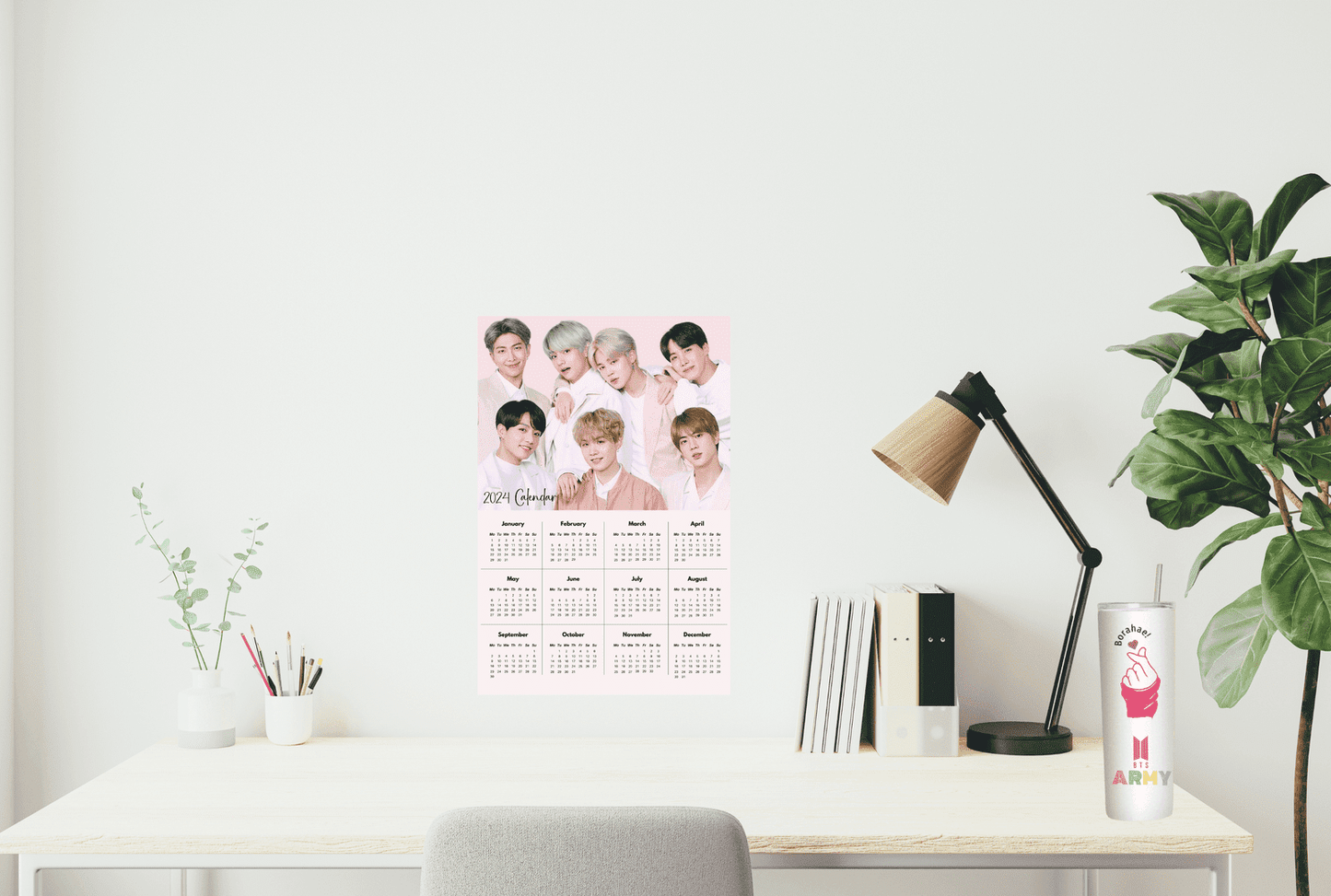 2024 BTS OT7 Yearly Digital Calendar| Desktop & Mobile Calendar |Instant Download