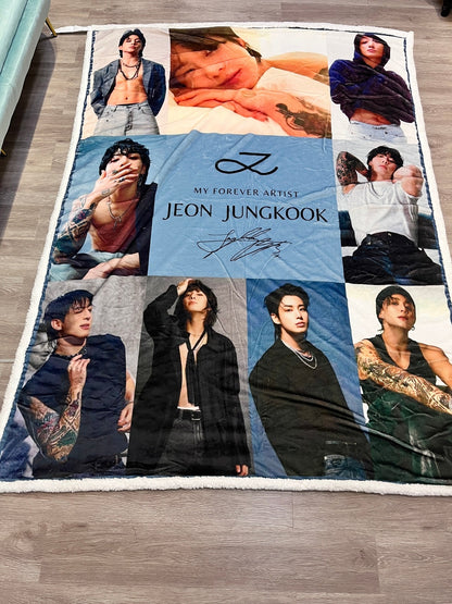 Jungkook Photo Collage Blankets Copy