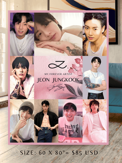 Jungkook Photo Collage Blankets Copy