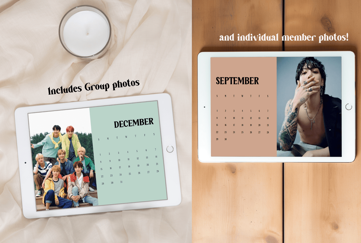 BTS 2024 Monthly Calendar |Desk & Wall Calendar| Printable| Instant Download