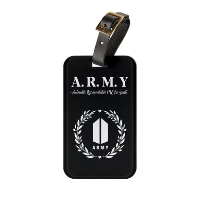 BTS Luggage Tag |Keychain |Lanyard |ID Holder |Badge Holder - Black