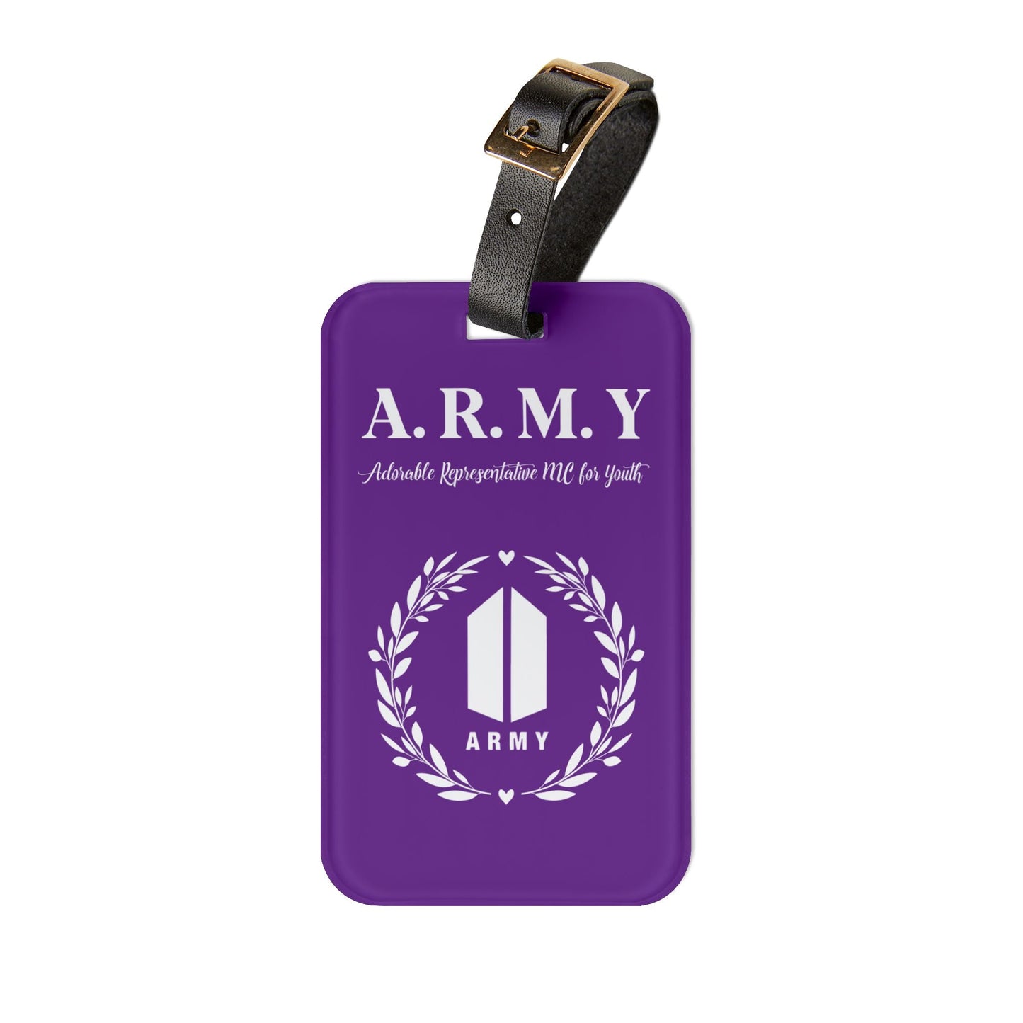 BTS Luggage Tag |Keychain |Lanyard |ID Holder |Badge Holder - Dark Purple