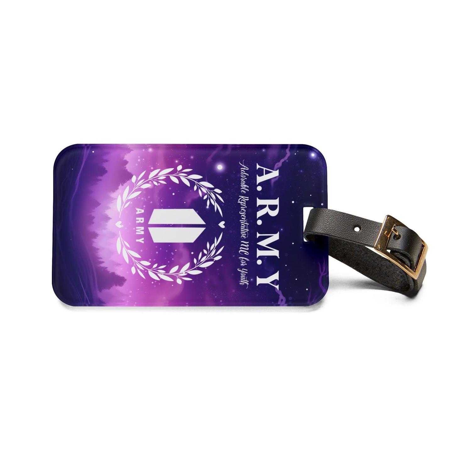 BTS Luggage Tag | Keychain | Lanyard | ID Holder | Badge Holder - Gradient Purple