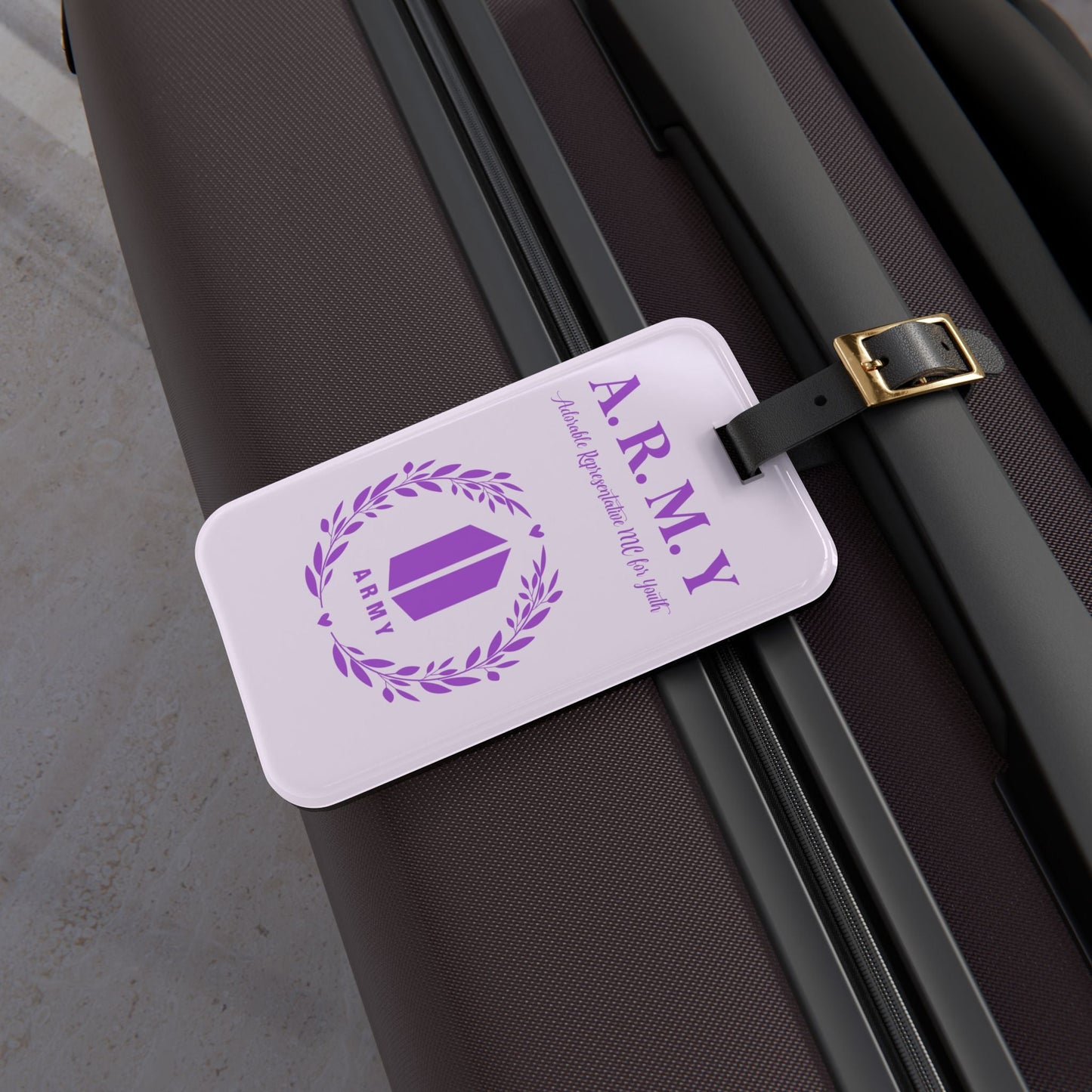 BTS Luggage Tag |Keychain |Lanyard |ID Holder |Badge Holder - Light Purple