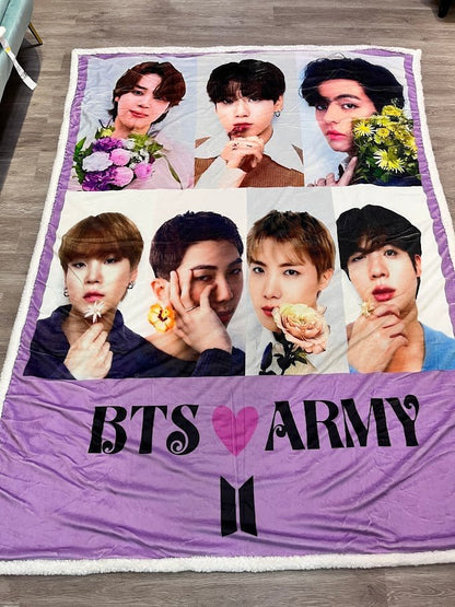 BTS Photo Collage Blanket